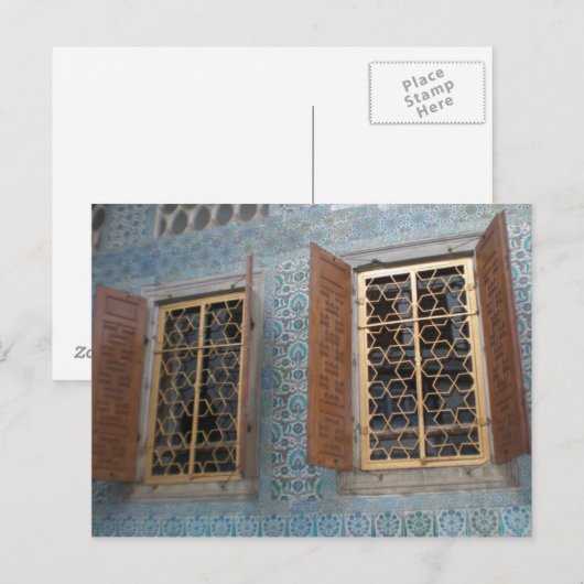 Sterne Fenster Postkarte (Vorne/Hinten)