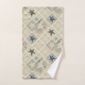 Sterne , Fliesen , blaues Badetuch Set (Handtuch)