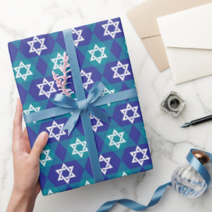 Sterne für Chanukka-Geschenkpapier Geschenkpapier