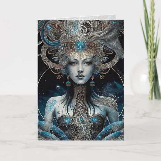 Sterne, Galaxie, Frauengrußkarte Karte (Vorderseite)