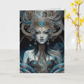 Sterne, Galaxie, Frauengrußkarte Karte (Gelbe Blume)