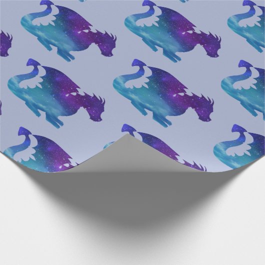 Sterne Galaxis Drache Stars Galaxy Dragon Geschenkpapier (Ecke)
