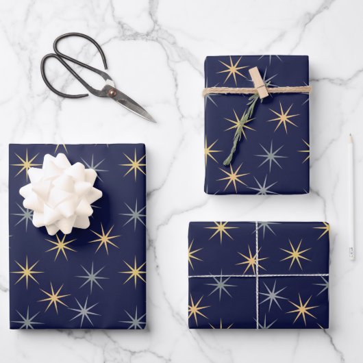 Sterne Geschenkpapier Set (Vorderseite)