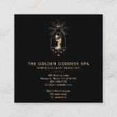*~* Sterne Goldene Göttin Mondbade Urner Wellness- Quadratische Visitenkarte (Rückseite)
