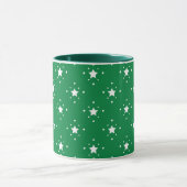 Sterne Grüne Weihnachtskulisse Tasse (Zentrum)