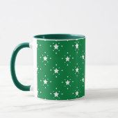 Sterne Grüne Weihnachtskulisse Tasse (Links)