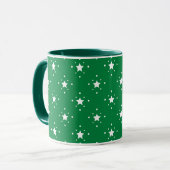 Sterne Grüne Weihnachtskulisse Tasse (Vorderseite Links)