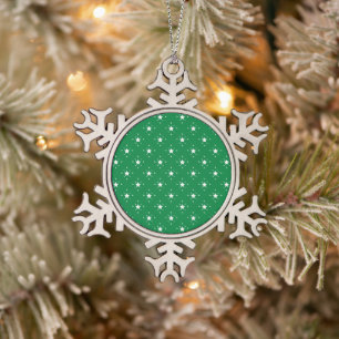 Sterne Grüner Weihnachts Hintergrund Schneeflocken Zinn-Ornament