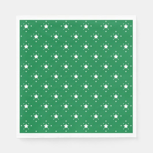 Sterne Grüner Weihnachtshintergrund Serviette (Vorderseite)