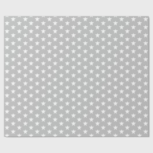 Sterne Hellgrau-weiße Muster Modernes Geschenk Geschenkpapier (Flach)