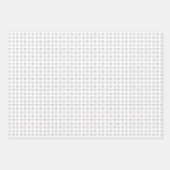 Sterne & Herzen auf Silbergrau und Weiß Geschenkpapier Set (Vorderseite)