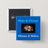 Sterne, Hoffnung u. Änderung, Obama u. Biden Button (Vorne & Hinten)