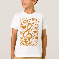 Sterne, Hörgeräte und Musiknoten,Gold_