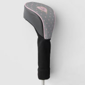 Sterne im Herzen auf der grauen Fahrerabdeckung Golf Headcover (angewinkelt)
