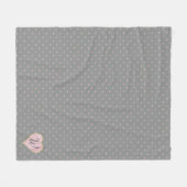Sterne im Herzen auf der grauen Fleece-Decke Fleecedecke (Vorderseite (Horizontal))