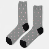 Sterne im Herzen auf Grau Socken (Linkes Detail)