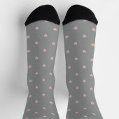 Sterne im Herzen auf Grau Socken (Oben)