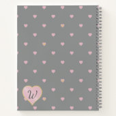 Sterne im Herzen auf Gray Spiral Notebook Notizblock (Rückseite)