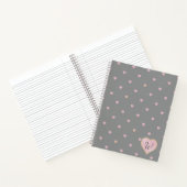 Sterne im Herzen auf Gray Spiral Notebook Notizblock (Innenseite)