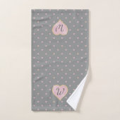 Sterne im Herzen auf Gray Towel Set (Handtuch)