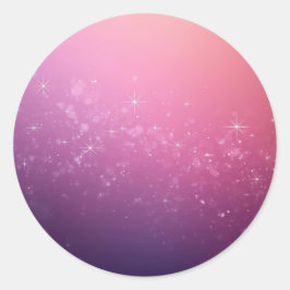 Sterne im rosa Weltraum Runder Aufkleber