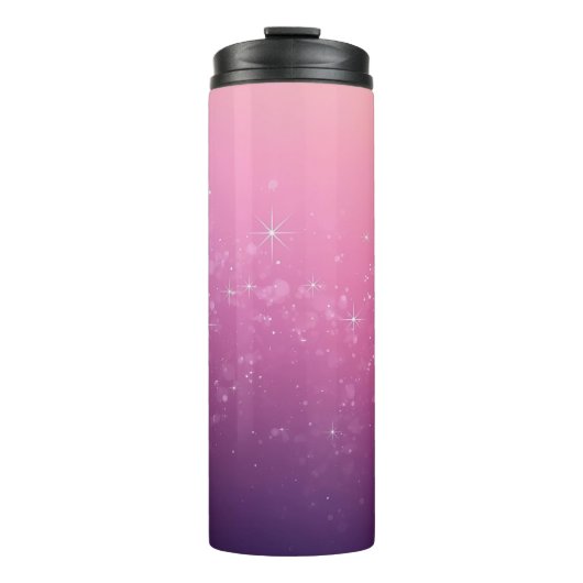 Sterne im rosa Weltraum Thermosbecher (Vorderseite)