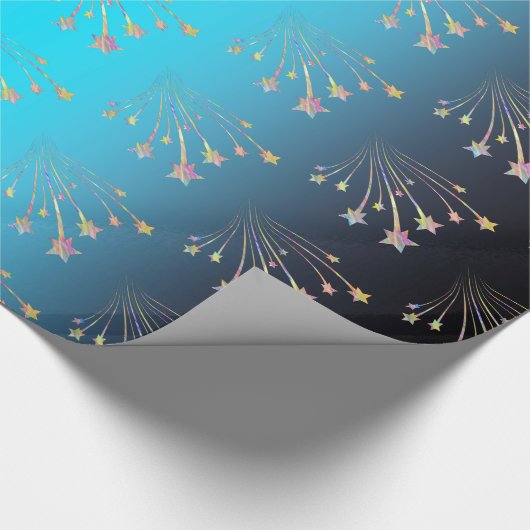 Sterne in Blau Geschenkpapier (Ecke)