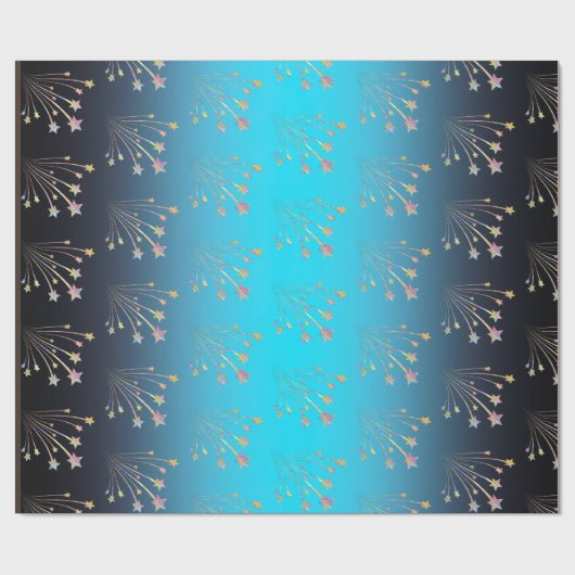 Sterne in Blau Geschenkpapier (Flach)