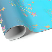 Sterne in Blau Geschenkpapier (Rolleneckpunkt)