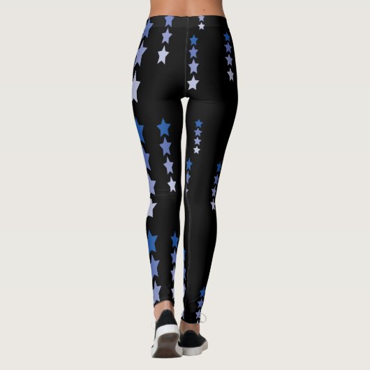 Sterne in Blau Leggings (Rückseite)