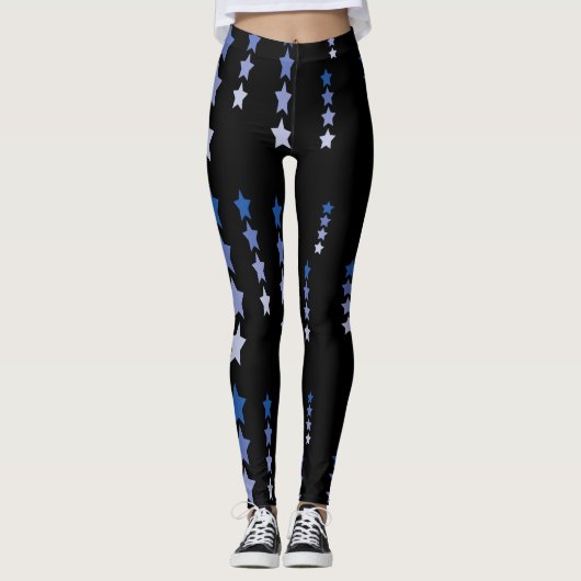 Sterne in Blau Leggings (Vorderseite)