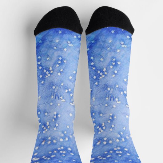 Sterne in Blue Sky Art Socks Socken (Oben)