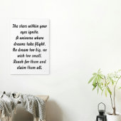 Sterne in den Augen Inspiration Mini Gedicht Poster