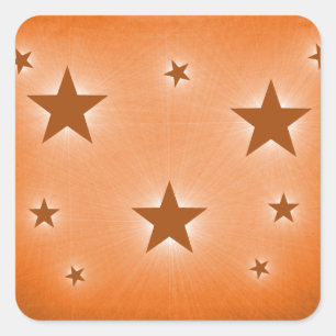 Sterne in den nächtlichen Sky Stickers, Orange Quadratischer Aufkleber