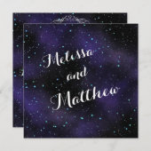 Sterne in der nächtlichen Himmelshochzeit Einladung (Vorne/Hinten)