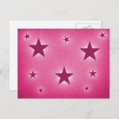 Sterne in der Night Sky Postcard, Magenta Postkarte (Vorne/Hinten)