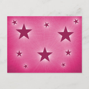 Sterne in der Night Sky Postcard, Magenta Postkarte