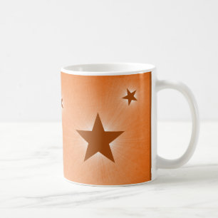Sterne in der Night Sky Tasse, Orange Kaffeetasse