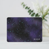 Sterne in der Night Sky UAWG Wedding Response Card RSVP Karte (Stehend Vorderseite)