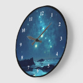 Sterne in der verschneiten Nordlandschaft Große Wanduhr (Winkel)