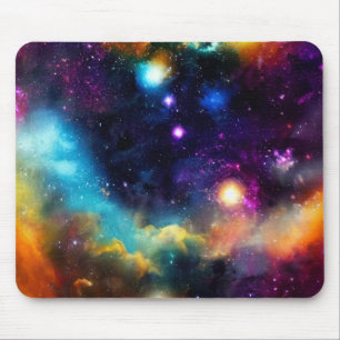 Sterne in einem roten Nebelnebel Mousepad
