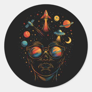 Sterne in meinen Augen psychedelischer Weltraum Sc Runder Aufkleber