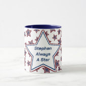 Sterne in Rot, Weiß und Blau Tasse (Zentrum)