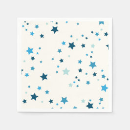 Sterne in verschiedenen Blautönen Serviette