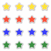 Sterne in vier Farben Aufkleber (Vorderseite)