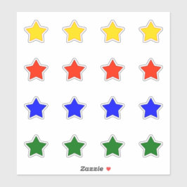 Sterne in vier Farben Aufkleber