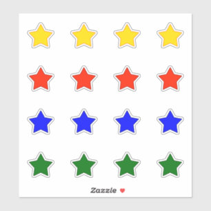 Sterne in vier Farben Aufkleber