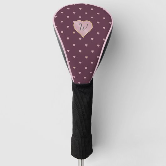 Sterne innerhalb der Herzen auf der Treiberabdecku Golf Headcover (Vorderseite)
