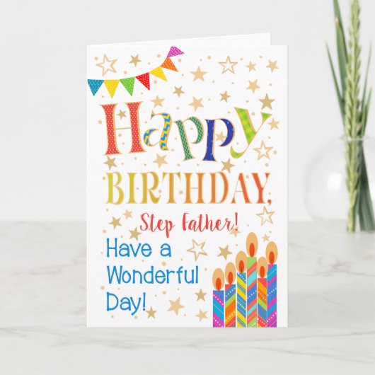 Sterne, Jagd, Kerzen für Schritt Vater Geburtstag Karte (Vorderseite)