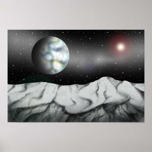 Sterne jenseits der felsigen Klippen. Poster (Vorne)